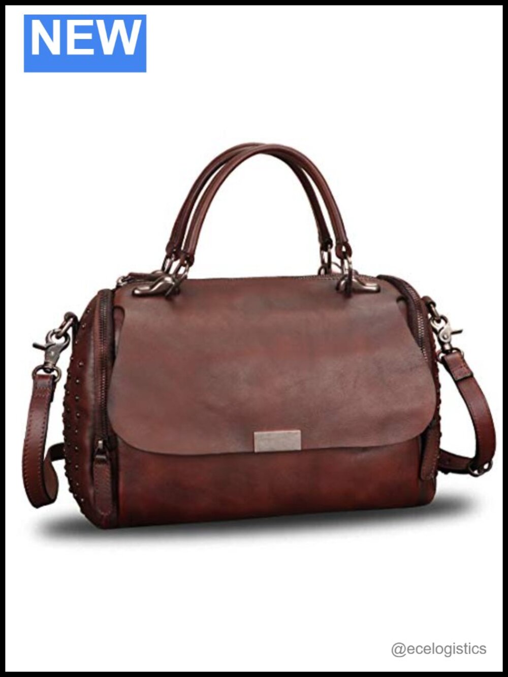 Genuine Leather Satchel Purse Handmade Vintage Crossbody Shoulder Bag Women